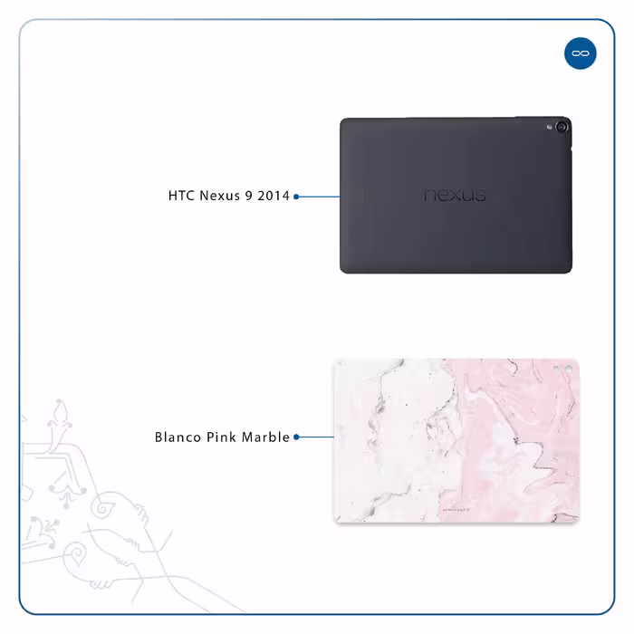 برچسب پوششی ماهوت مدل Blanco-Pink-Marble مناسب برای تبلت اچ تی سی Nexus 9 2014