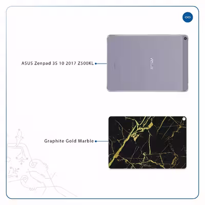 برچسب پوششی ماهوت مدل Graphite-Gold-Marble مناسب برای تبلت ایسوس Zenpad 3S 10 2017 Z500KL