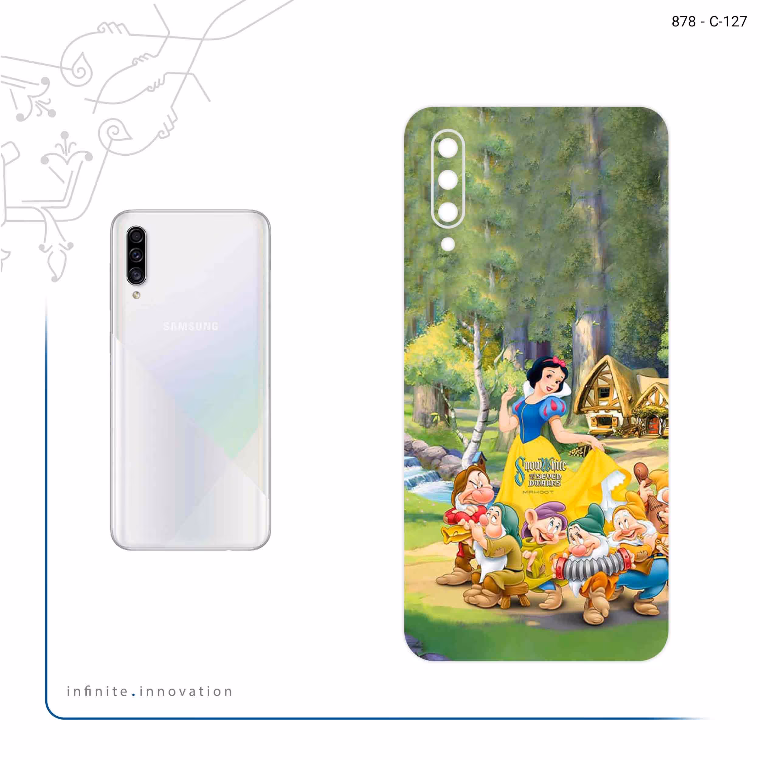 برچسب پوششی ماهوت مدل Snow White مناسب برای گوشی موبایل سامسونگ Galaxy A30s