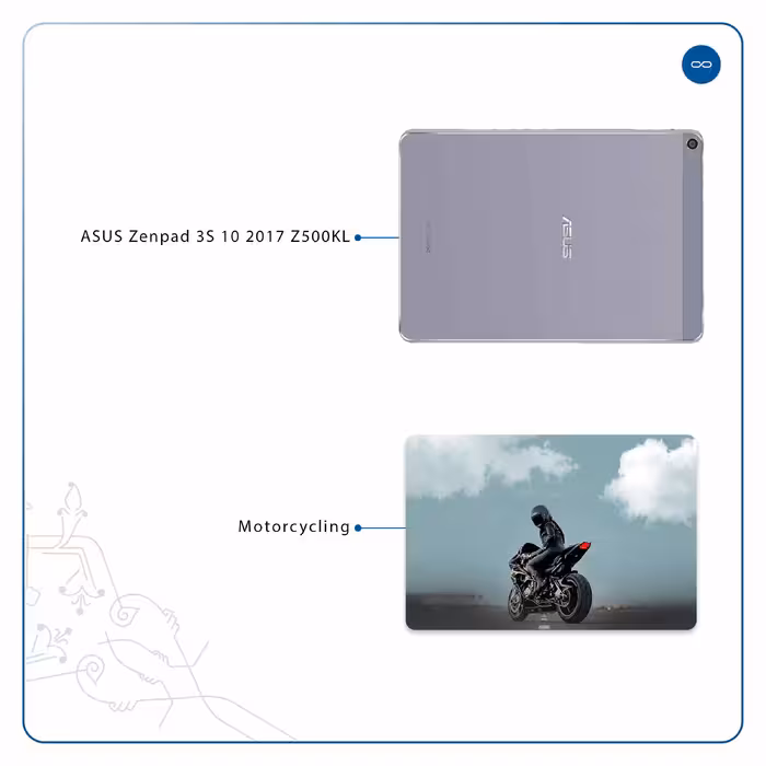 برچسب پوششی ماهوت مدل Motorcycling مناسب برای تبلت ایسوس Zenpad 3S 10 2017 Z500KL