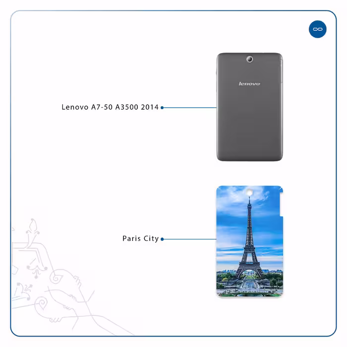 برچسب پوششی ماهوت مدل Paris City مناسب برای تبلت لنوو A7-50 A3500 2014