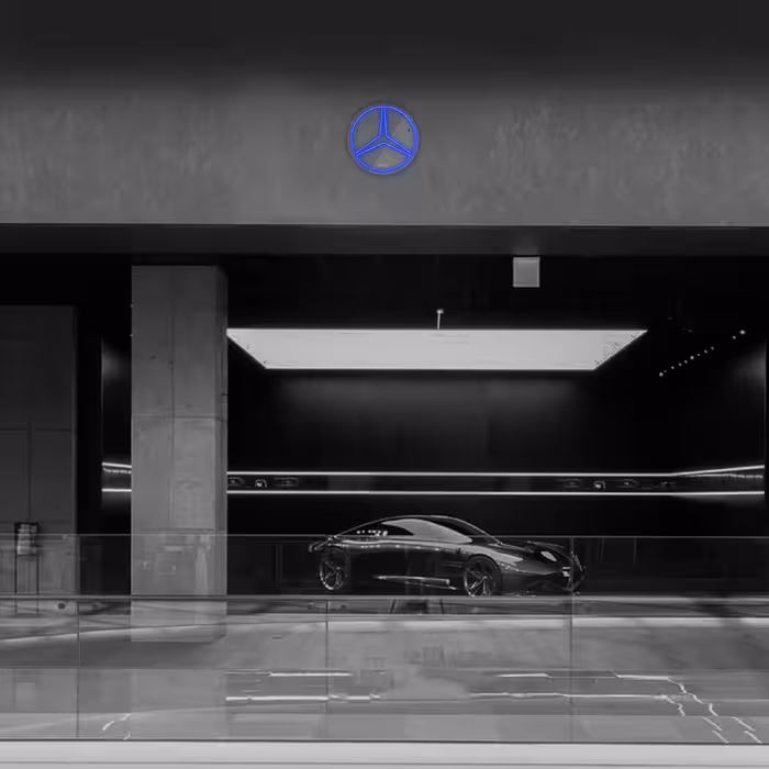 چراغ دیواری نئون دیزاین طرح Benz_BL