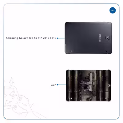 برچسب پوششی ماهوت مدل Gun مناسب برای تبلت سامسونگ Galaxy Tab S2 9.7 2015 T810