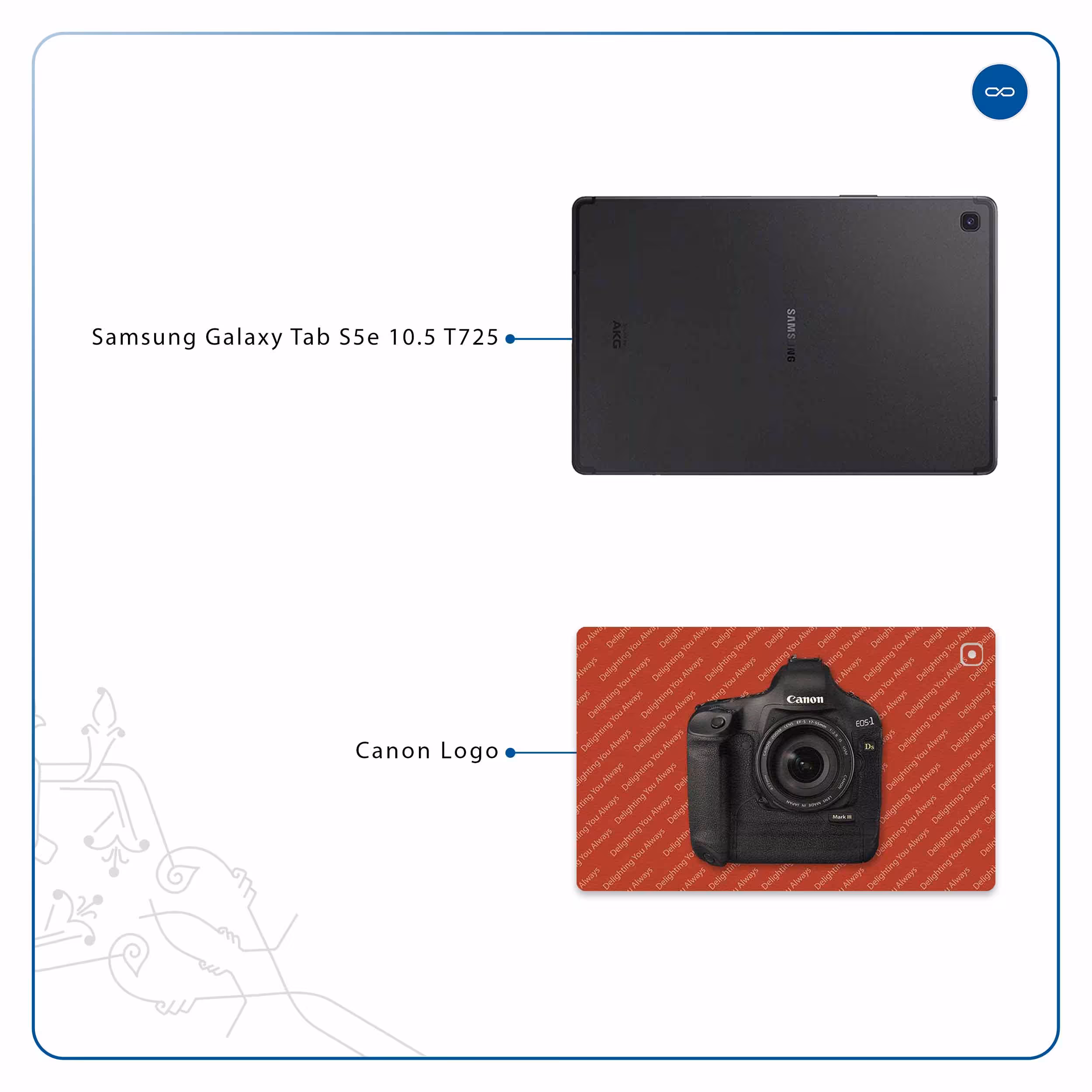 برچسب پوششی ماهوت مدل Canon-Logo مناسب برای تبلت سامسونگ Galaxy Tab S5e 10.5 2019 T725