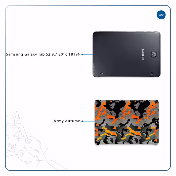 برچسب پوششی ماهوت مدل Autumn-Army مناسب برای تبلت سامسونگ Galaxy Tab S2 9.7 2016 T819N