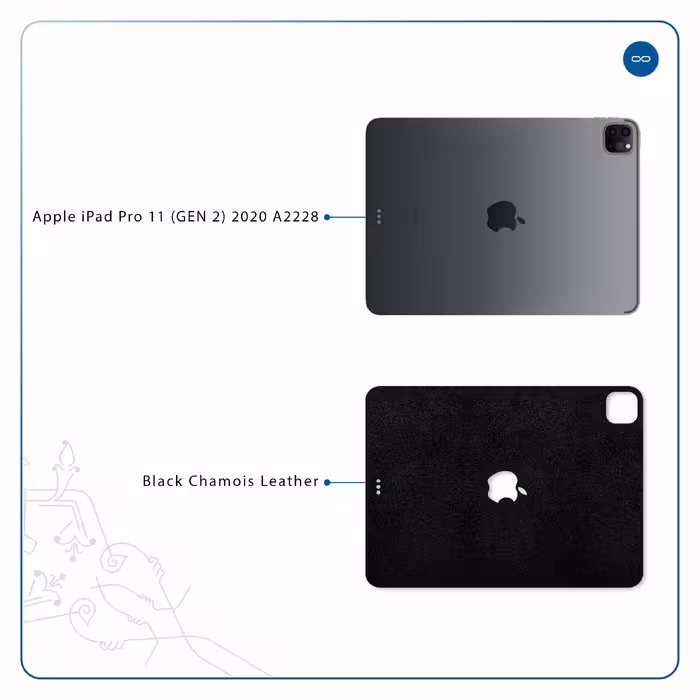 برچسب پوششی ماهوت مدل Black-Chamois-Leather مناسب برای تبلت اپل iPad Pro 11 (GEN 2) 2020 A2228