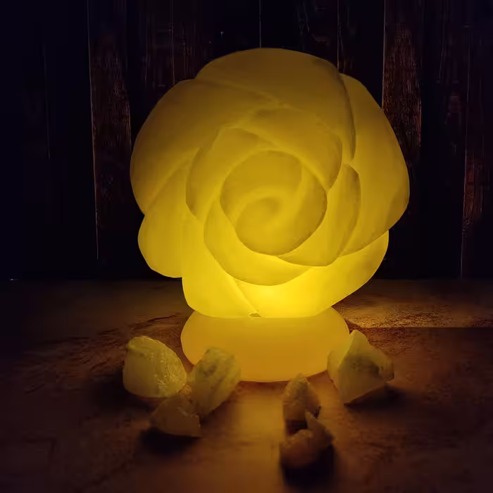 آباژور سنگ نمک مدل گل برجسته کد 03