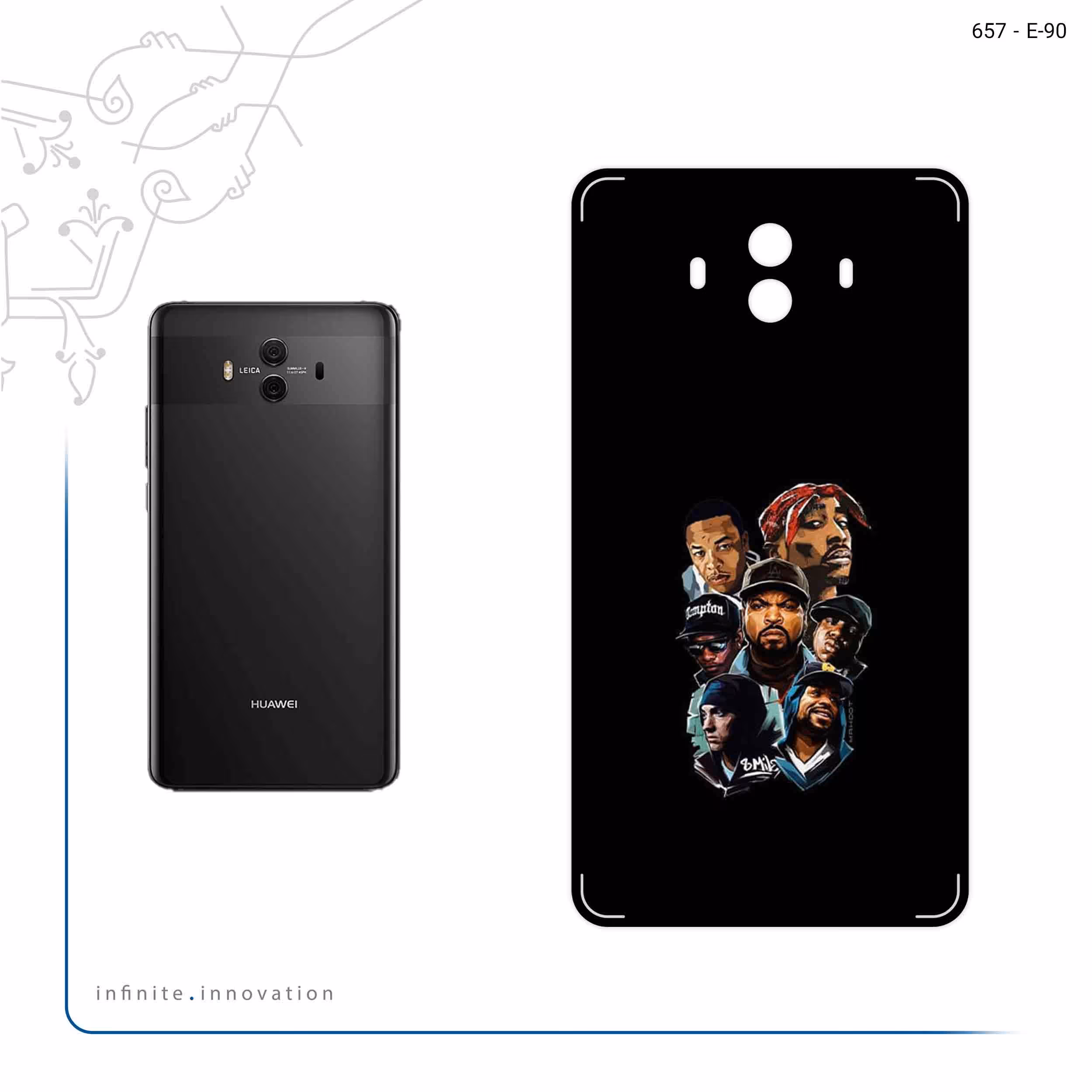 برچسب پوششی ماهوت مدل Great Rappers Digital Art مناسب برای گوشی موبایل هوآوی Mate 10