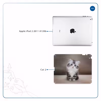 برچسب پوششی ماهوت مدل Cat-2 مناسب برای تبلت اپل iPad 2 2011 A1396