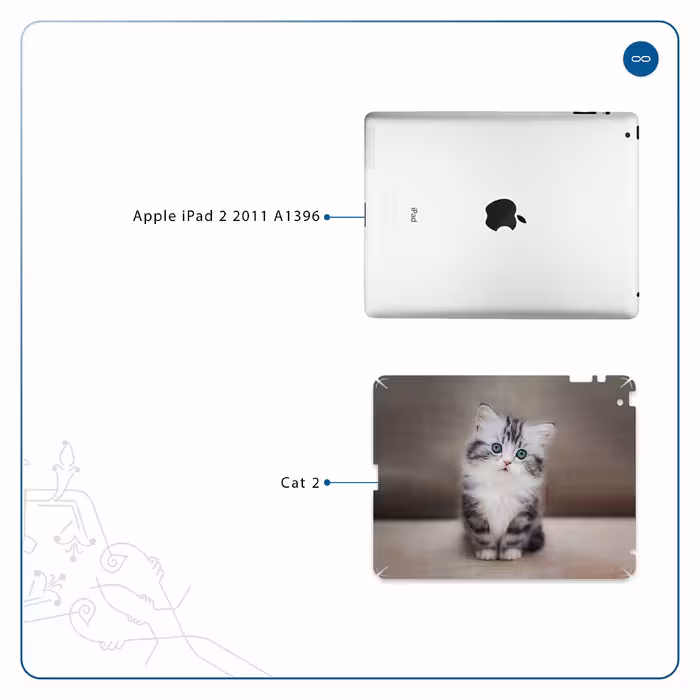 برچسب پوششی ماهوت مدل Cat-2 مناسب برای تبلت اپل iPad 2 2011 A1396