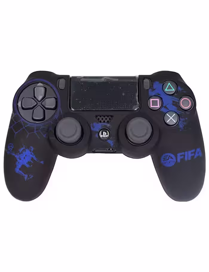 روکش محافظ دسته PS4 لیزری مشکی آبی طرح فیفا