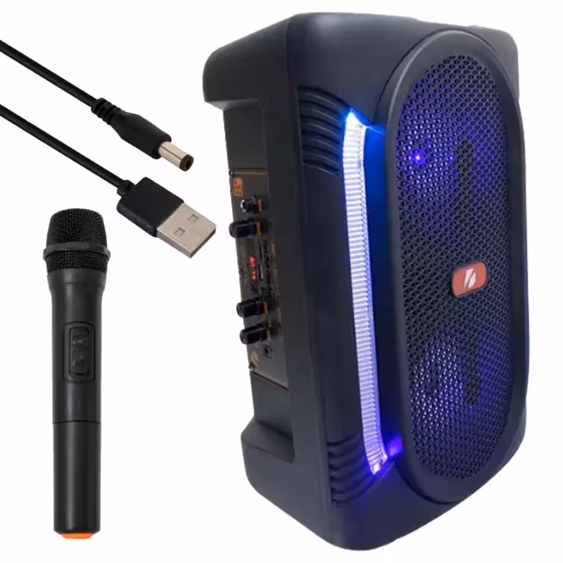 اسپیکر 13 اینچ بی سیم مدل بلوتوثی مناسب مجالس تا 100 نفر  دارای میکروفون بیسیم و ریموت کنترل و پنل کنترل