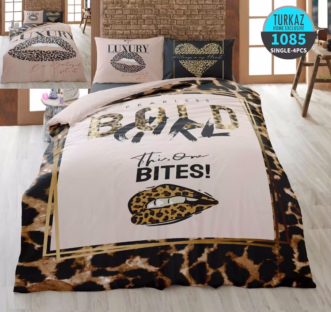 سرویس لحاف روتختی 1 نفره چاپی تنسل برند ترکاز(Turkaz) کد 1085
