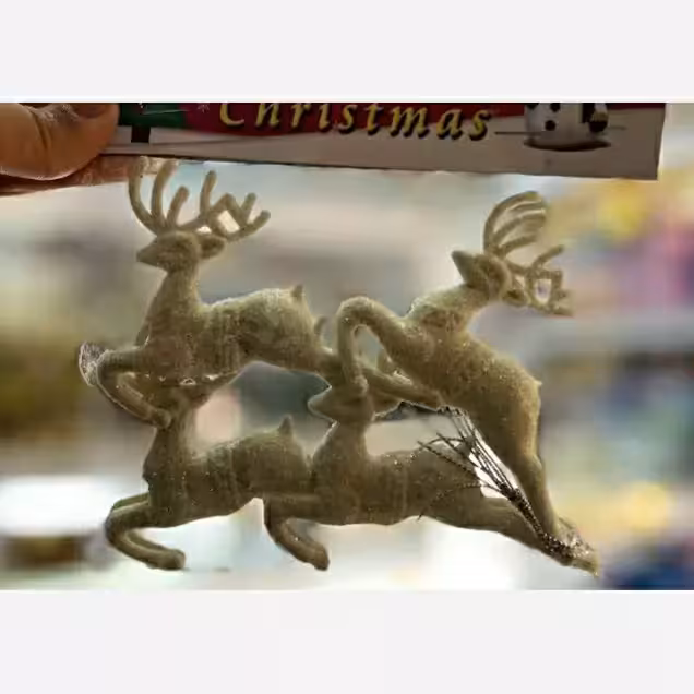 آویز 4عددی گوزن درخت کاج تزئینی (پس کرایه)