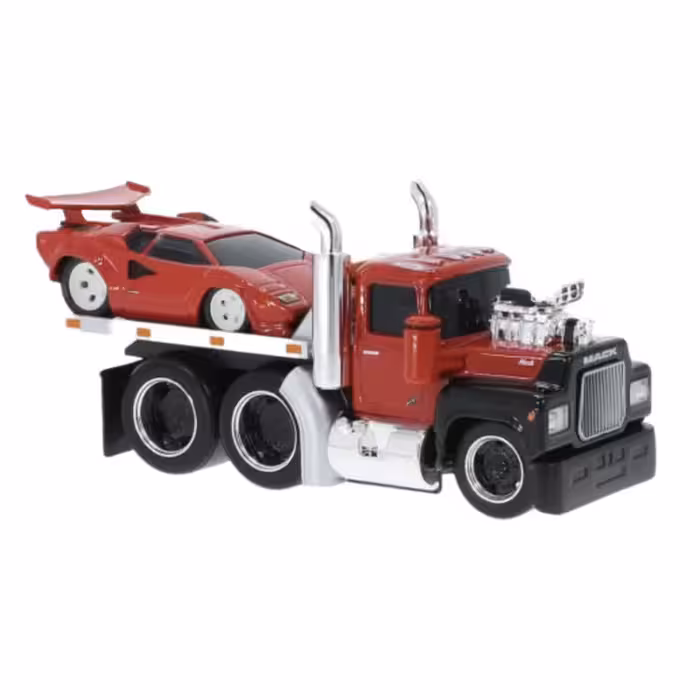 ماکت ماشین مایستو مدل کامیون حمل خودرو ماک و لامبورگینی کانتاچ
