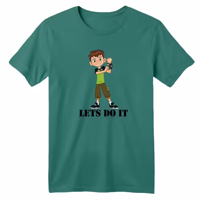 تی شرت آستین کوتاه بچگانه مدل بن تن کد 1 رنگ سبز سدری