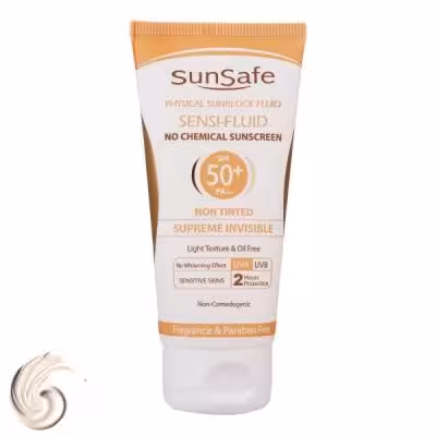 کرم ضد آفتاب سان‌سیف مدل سنسی فلوئید  SPF50، حجم 50 میلی‌لیتر