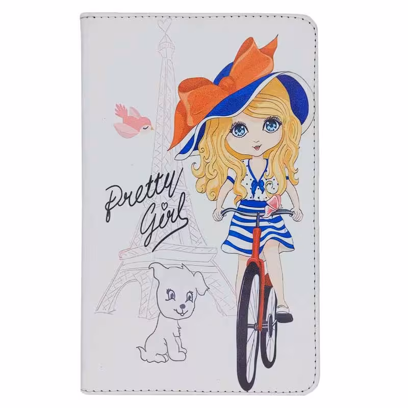 کیف طرحدار (با قاب اصلی) دختر دوچرخه سوار | تبلت سامسونگ "10.5 اینچ" Tab A7 (T500-T505-T509)