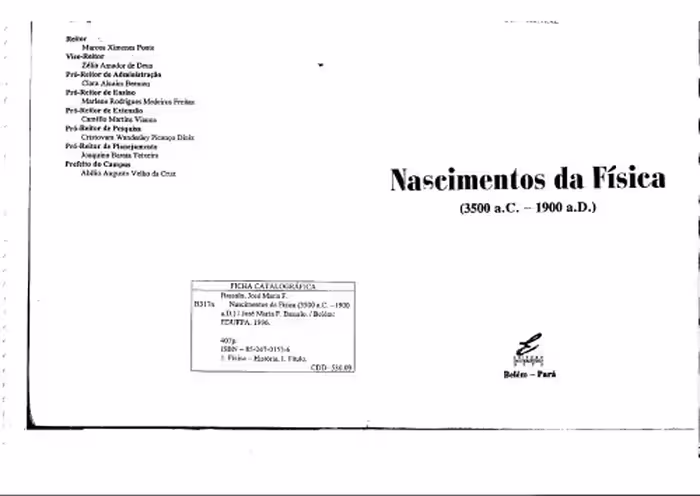خرید و دانلود نسخه کامل کتاب Nascimentos da Física - 3500ac 1900ad