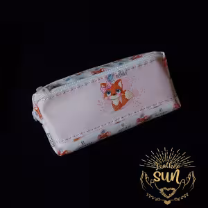 جامدادی چرم صنعتی دستدوز طرح فانتزی دخترانه