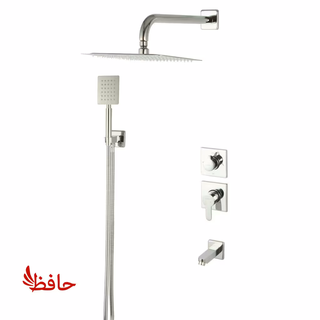 شیر حمام توکار راسان مدل ویوات فلت کروم کلاس 1