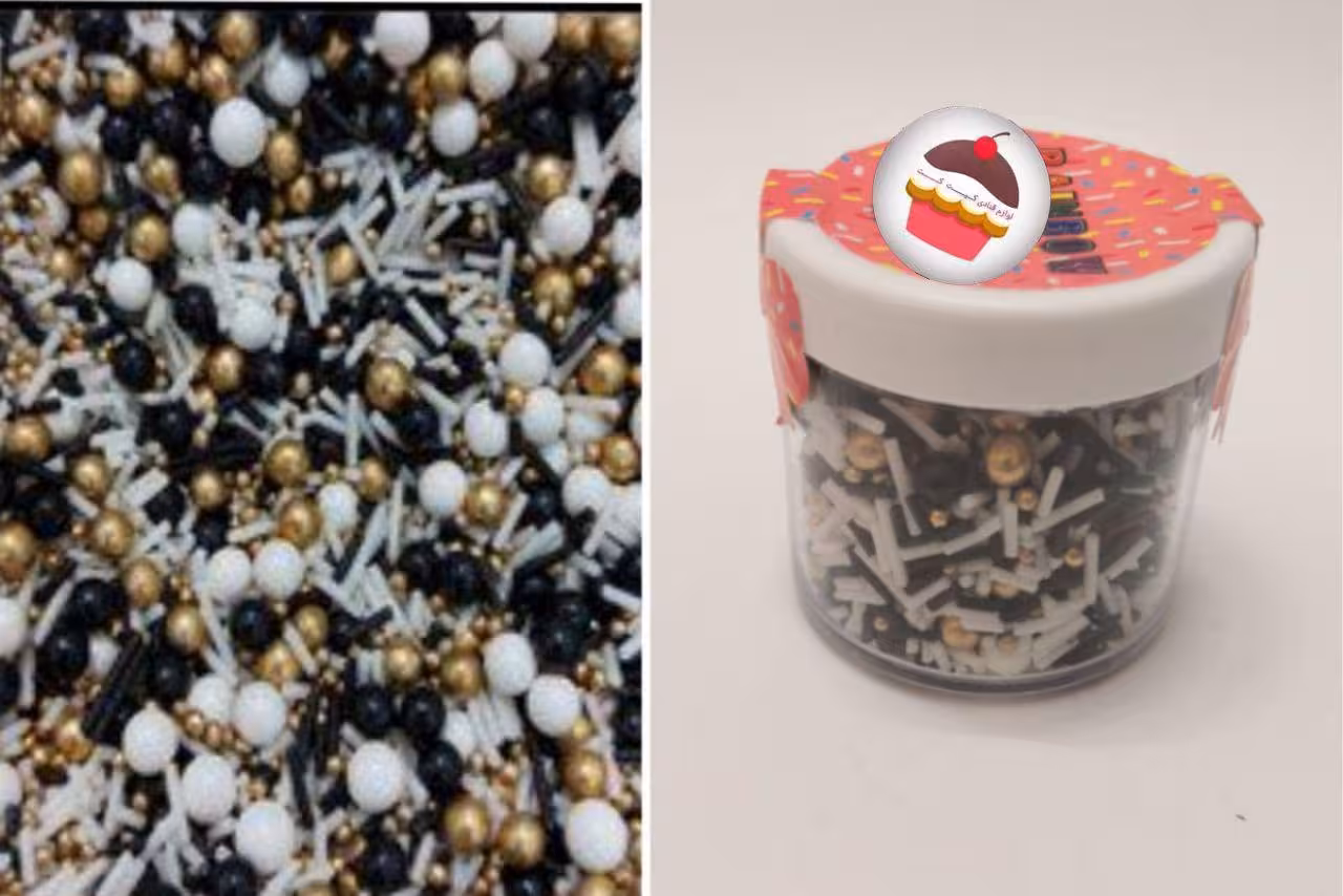 اسپرینکلس مشکی سفید طلایی