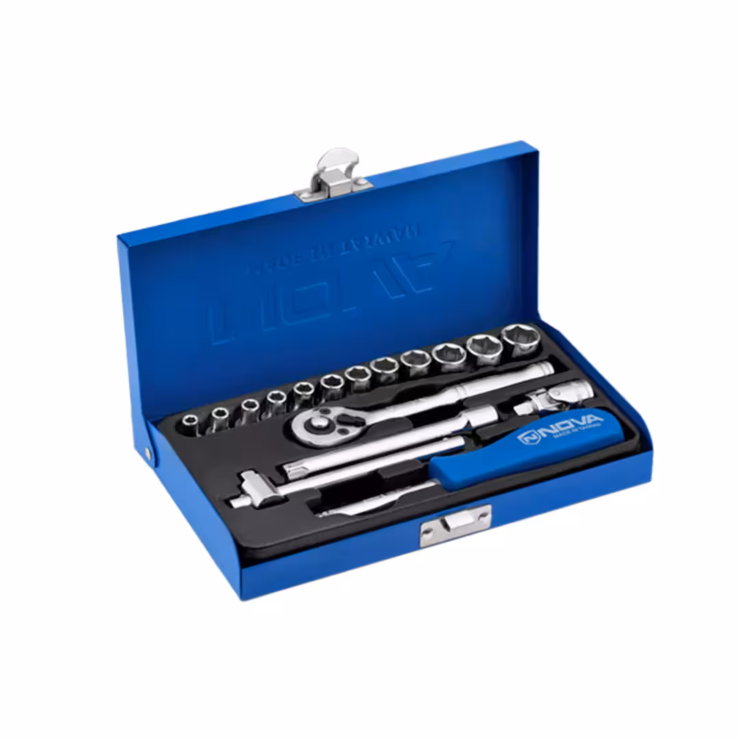 جعبه بکس 1/4 درایو 17 پارچه هواگیری نووا 7003