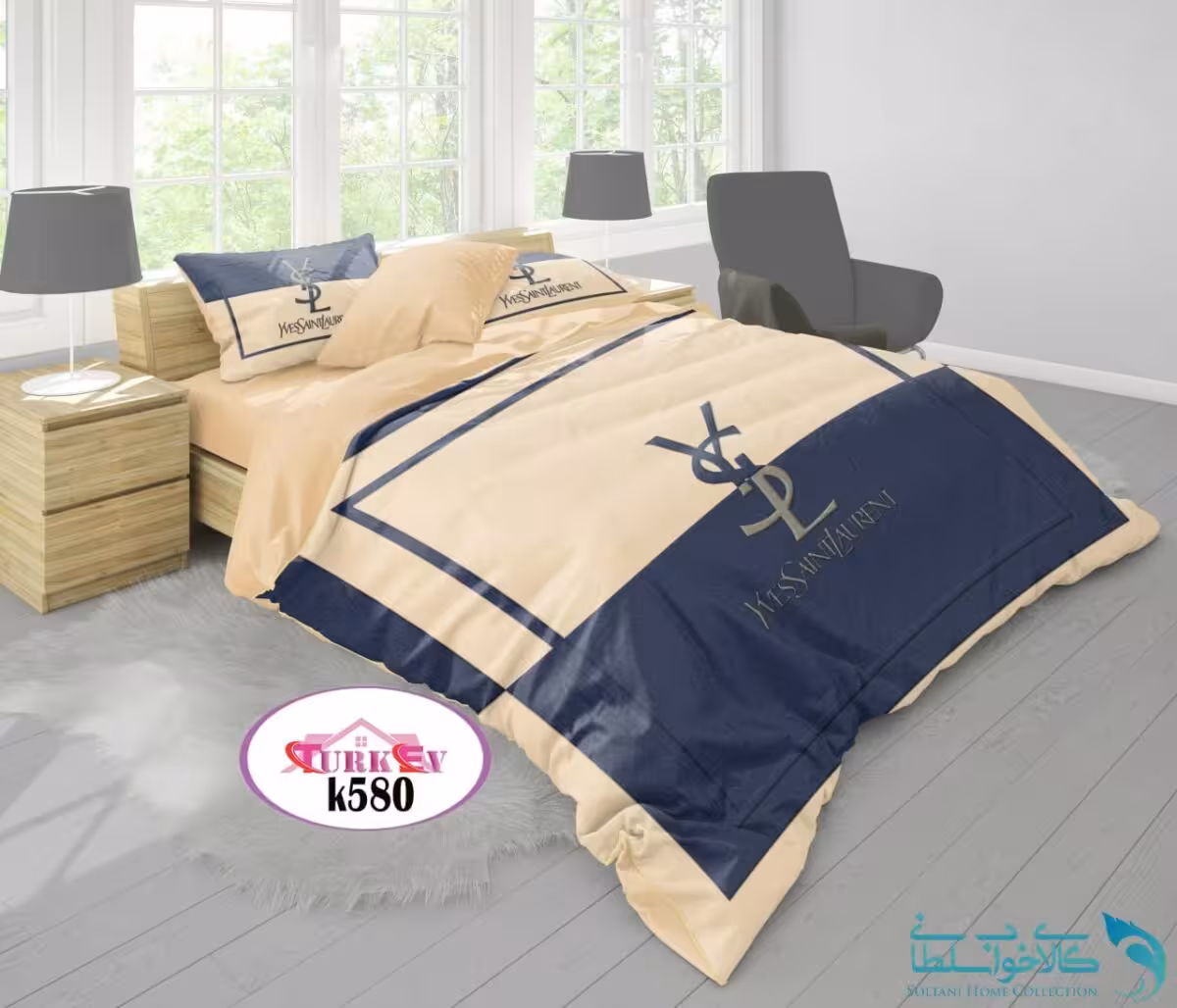 روتختی طرح YSL دونفره برند Turkev کد K580