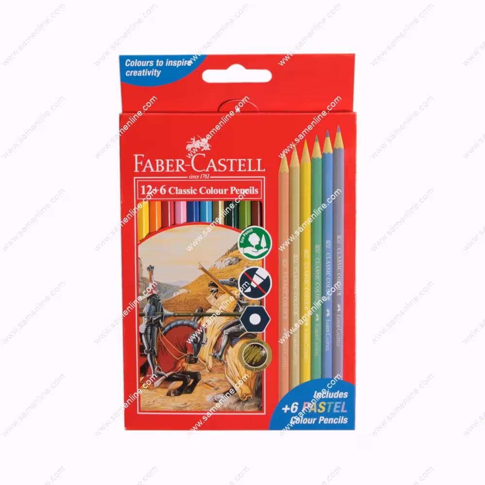 مدادرنگی 6 12 رنگ فابر کاستل مدل کلاسیک کد 115464
