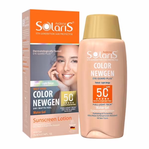 لوسیون ضد آفتاب کالر نیوژن فاقد چربی بژ روشن SPF 50 آردن سولاریس