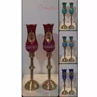 لاله تک پایه برنجی طرح قدیم در چهار رنگ