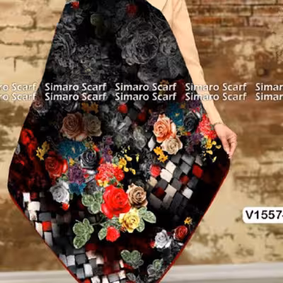 روسری کرپ حریر قواره 140