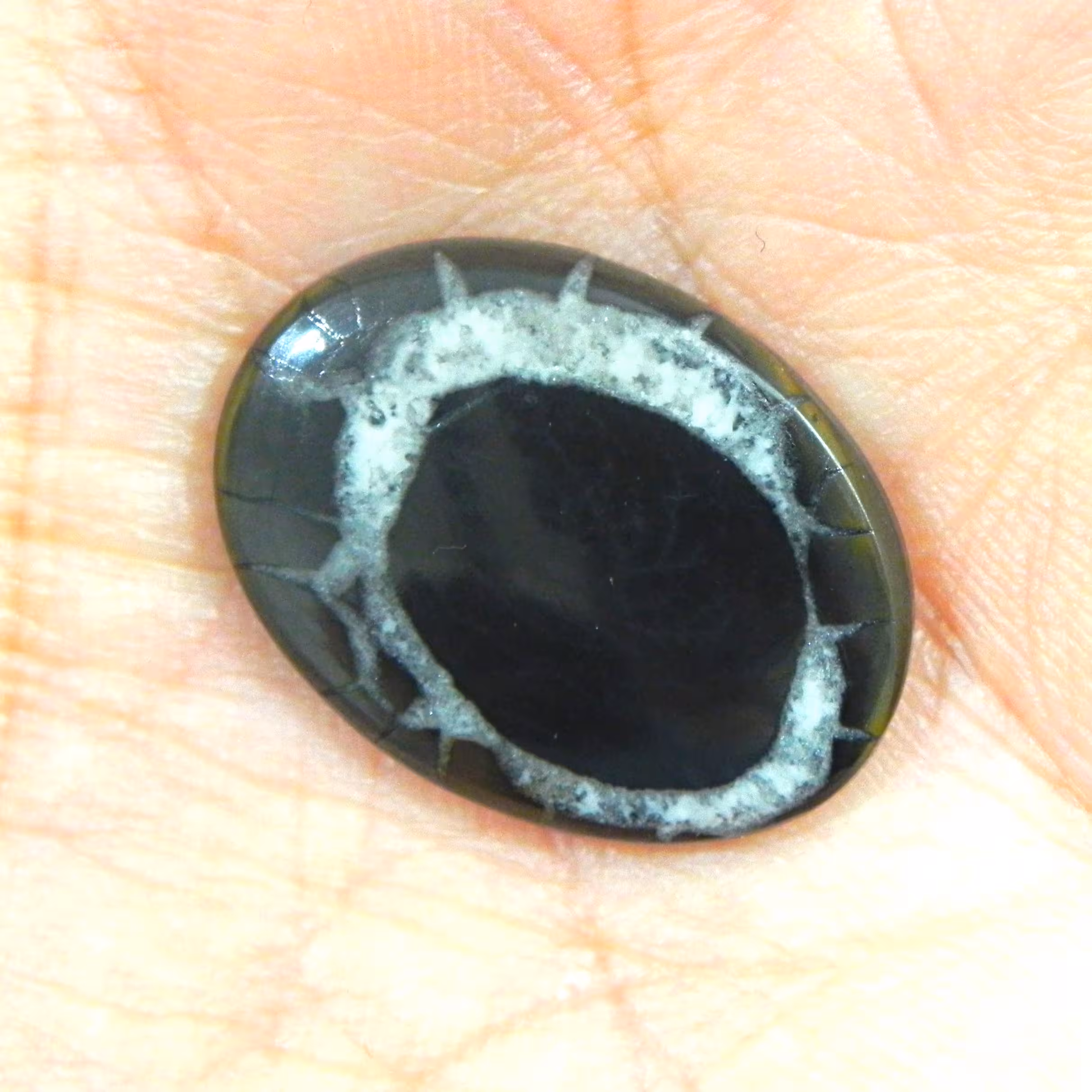 نگین سنگ سپتارین مراکش اصل تراش بیضی دامله مناسب انگشتری