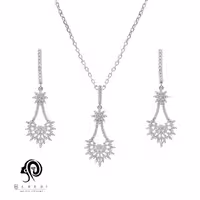 نیم ست نقره زنانه مجلسی ظریف مدل NI F17