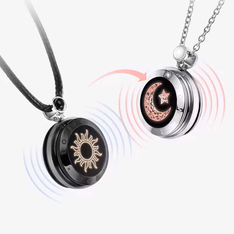 ست گردنبند دلتنگی هوشمند 16 کد 7523 | گردنبند عشق و ارتباط برای زوج‌ها کد6343009