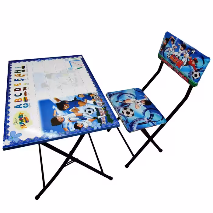 میز تحریر و صندلی طرح فوتبالیستها (وایت بردی،تاشو،تنظیم شونده ارتفاع)