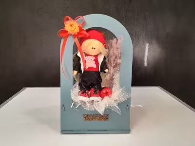 باکس چوبی کادویی عروسک روسی دختر قرمز