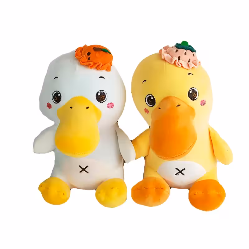 عروسک اردک نوک دراز کلاه به سر 25 سانتی