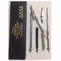 پرگار جعبه ای قدیمی 5تکه مفصلدار چینی Double Rhomb