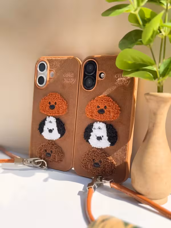 قاب Cute Puppy پشمی با آویز