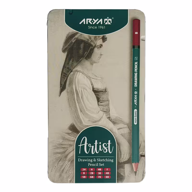 مداد طراحی آریا مدل Artist کد 002-3075 مجموعه 12 عددی | چاوه