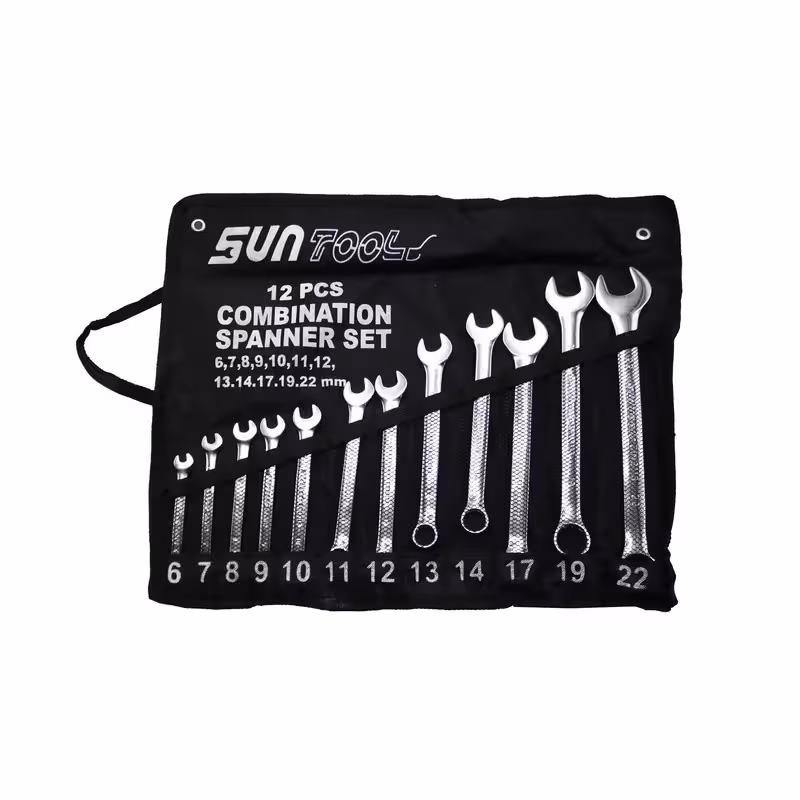 آچار یکسر تخت و یکسر رینگی سان تولز مدل YP-6/22MM-012 مجموعه 12 عددی