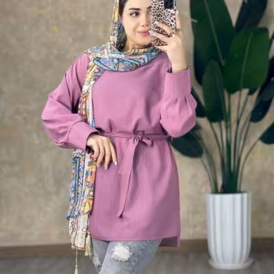 مانتو اسپرت زنانه حریر میله ای