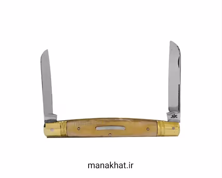 قلمتراش دو تیغه دسته فیبر کاراملی 12 سانت پلاک دار استاد جواد توسلی