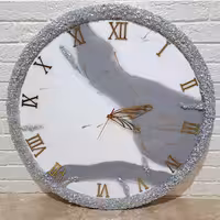 ساعت 60 سانتی رزینی طوسی سفید