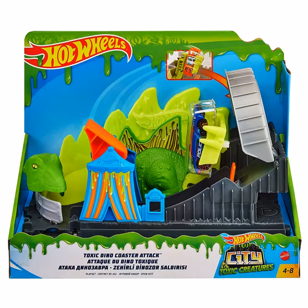 پیست دایناسور هات ویلز Hot Wheels Toxic Dino Coaster Attack