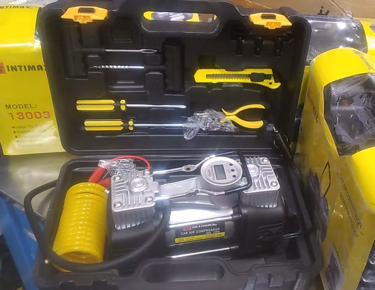 کمپرسور فندکی دو سیلندر دیجیتالی اینتی مکس با لوازم