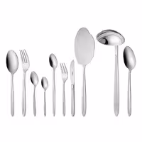 سرویس قاشق و چنگال 24 نفره ناب استیل طرح پالرمو استیل براق (98 پارچه)