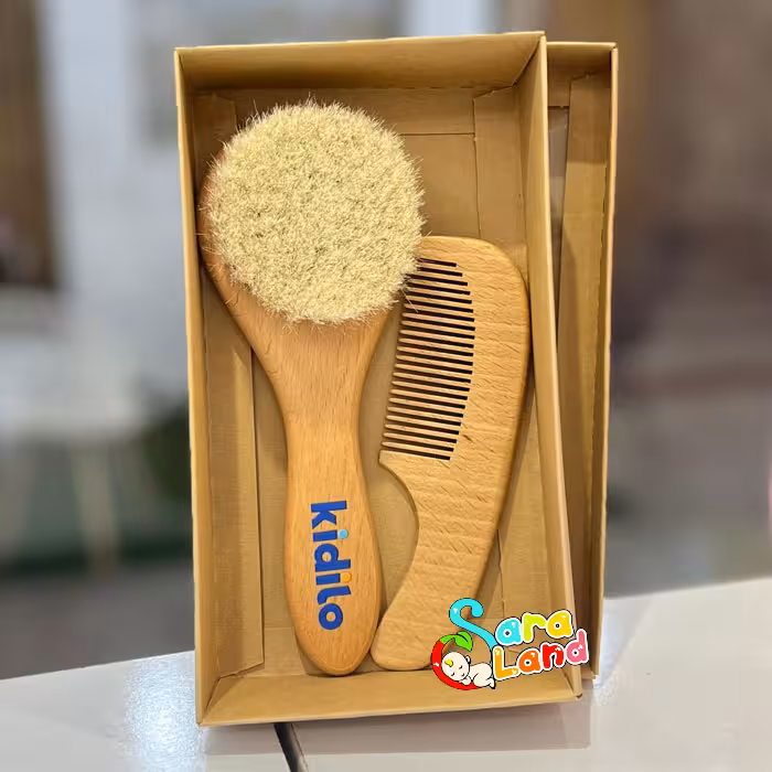 ست شانه و برس چوبی کیدیلو 2 تکه