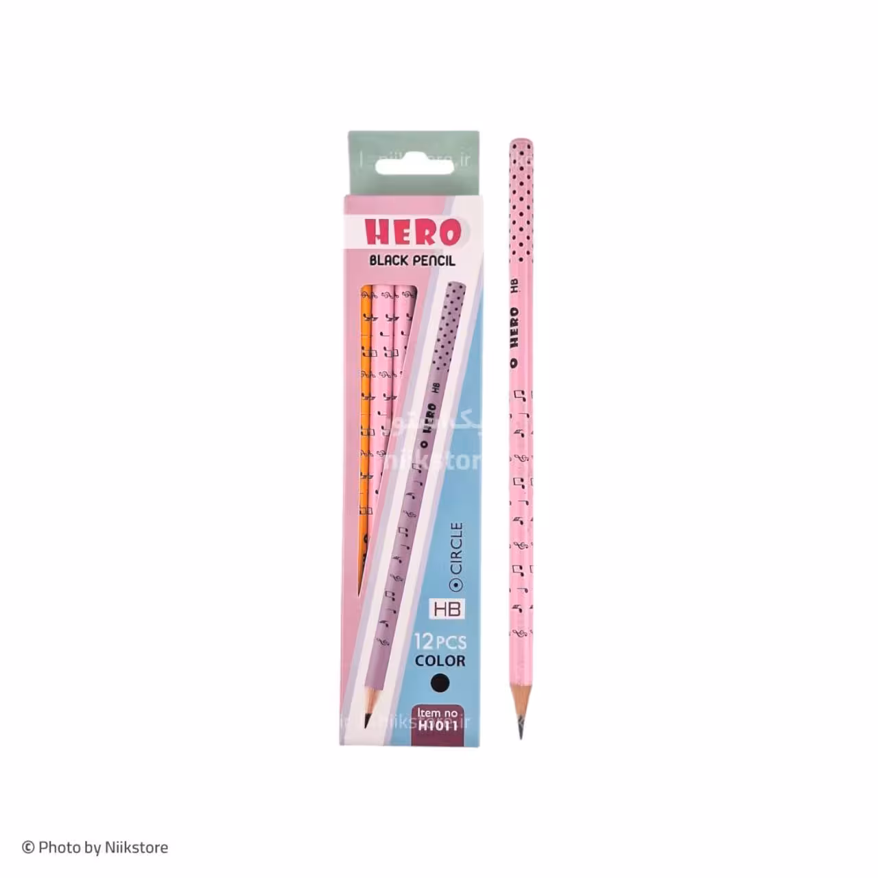 مداد مشکی گرد طرحدار هیرو کد 1011